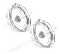 Bluwing 20 oz Stronghold Lid for YETI TraveI Mug with Threads Only, 20oz Screw Top Lid Replacement with Straw for YETI Threaded Travel Mug (2 Pack)