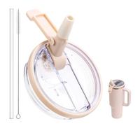 Bluwing 40 oz Flip Straw Lid Replacement for Stanley Cup, Leak Proof Lid for Stanley 40 oz Quencher H2.0 & ProTour Tumbler,Dust Proof (Rose Quartz)
