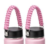 Bluwing Paracord Handles for Hydro Flask Lids, Replacement Flex Strap on Wide and Standard Mouth Water Bottle Lids Caps, BPA-Free, 2Pack (Purple-2Pcs)