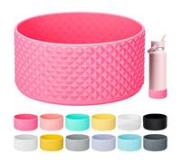 Bluwing Protective Silicone Boot Bottom for 32oz 40oz Hydroflask Water Bottles, Anti-Slip Bottom Sleeve Cover Bumper, NOT for Stanley Tumbler（Rose Pink）