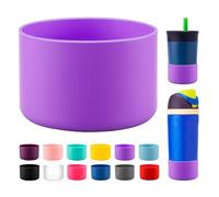 Bluwing Silicone Boot for Owala Kids Water Bottle 14/16 oz, Anti-Slip Protective Sleeve Bottom Protector for Owala Kids Tumbler 12oz, FreeSip 14/16oz(Purple)
