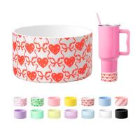 Bluwing Silicone Boot for Silver Buffalo 40oz Tumbler Cup, Anti-Slip Protective Sleeve for Silver Buffalo 40oz Tumbler(Red Heart)