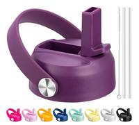 Bluwing Straw Lid for Hydro Flask Wide Mouth 32 40 oz, Lids with Straw for Hydroflask 12 16 18 20oz Wide Mouth Water Bottles, Replacement Straw Cap (Eggplant Purple