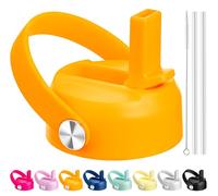 Bluwing Straw Lid for Hydro Flask Wide Mouth, Lids with Straw for Hydroflask 12 16 18 20 32 40 oz Wide Mouth Water Bottles, Replacement Straw Cap (Orange