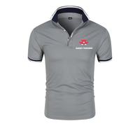Bluxir Golf Po-lo Shirts for Men MAS-SEY FER-GUSON, Stylish Short Sleeve T-Shirt with Collar, Comfortable Breathable Athletic Shirts, Summer(Grey,L)