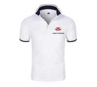 Bluxir Golf Po-lo Shirts for Men MAS-SEY FER-GUSON, Stylish Short Sleeve T-Shirt with Collar, Comfortable Breathable Athletic Shirts, Summer(White,XL)