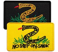 Bluyellow 2Pcs Black and Yellow No Step On Snek Pach with Hook and Loop, Embroidered Gadsden Flag Patch, Funny Patches for Tactical Backpack, Bulletproof Vest, Dog Vest, American Patch, Sew on Opt