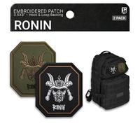 Bluyellow 2Pcs Ronin Patch, Embroidered Ronin Samurai Anime Patches for Tactical Backpack, Bulletproof Vest, Dog Vest Harness, Airsoft, Hook and Loop, Green and Black 3.3x3 Inches