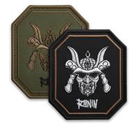 Bluyellow Ronin Patch 2 Pcs Samurai Embroidered Morale Patch Hook and Loop 3.5x3 Inch Tactical Backpack Vest Helmet Airsoft Anime Patches Black & Olive