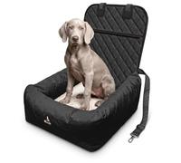 BLUZELLE Dog Car Seat Travel Pet Bed, 2-in-1 Dog Bed for Small Dogs & Medium Sized Dogs, Removable Cover & Mat, Oxford Fabric Washable Waterproof Anti Slip Bottom, Booster Seat Pet Belt, Color:Black