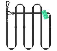 BLUZELLE Waterproof Dog Lead 3m, Adjustable Double Lead for 2 Dogs, Hands Free Dog Leash Biothane Line, 2x Strong Carabiner Clip 360° Aluminium, Anti Slip Tangle Free Dirt-Repellent, Color:Black