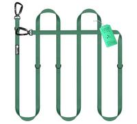 BLUZELLE Waterproof Dog Lead 3m, Adjustable Double Lead for 2 Dogs, Hands Free Dog Leash Biothane Line, 2x Strong Carabiner Clip 360° Aluminium, Anti Slip Tangle Free Dirt-Repellent, Color:Green