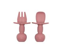 BLW Essentials Silicone Training Cutlery Set - Dusty Rose