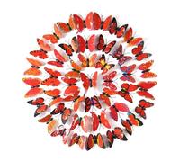 BLWOTMOR 200 Pieces Butterfly Wall Sculpture Kit 3D Flying Butterfly Sticker Wall Decor Handcrafted Antique Garden Art Backing PVC Mate, Red
