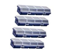 BLWOTMOR 4 Pieces Screw Organizer Cases Dividers Dustproof Boxes Organizer for Electronics Components Small Items Craft Rooms Workshops, Blue