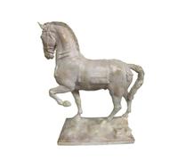 BLWOTMOR Abstract Horse Statue Resin Marble Decorative Sculpture Bust Figurine With Rectangular Base And Refined Finish suitable for living room entryway, color to 3, Small 38 17.8 H41cm