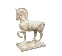 BLWOTMOR Abstract Horse Statue Resin Marble Decorative Sculpture Bust Figurine With Rectangular Base And Refined Finish suitable for living room entryway, color to 2, Large 50.9 23.8 H55cm