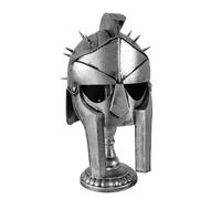 BLWOTMOR Ancient Fighter Helmet with Stand Handmade Ancient Fighter Helmet Freestanding Ornament for Collectors, Cosplayers, Photography Prop, Bar Decoration