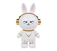 BLWOTMOR Astronaut Space Bunny Figurine for Desktop Display, White