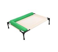 BLWOTMOR Bed Made of Mesh And Sturdy Iron Legs. Comfortable Headrest And Removable Parts for Easy Cleaning. Pet Bed for Small Animals, Green M