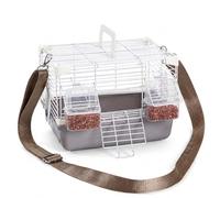 BLWOTMOR Bird Carrier Cage Lightweight Travel Cage Mesh Panels Ventilation Pull-Out Tray Sturdy Metal Secure Handle Suitable for Parakeet Finch Budgie Outdoor Travel Home Use, Grey, Grey