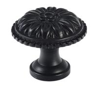 BLWOTMOR Cabinet Drawer Handle Antique Copper Pull Round Knob Furniture Door Handle Vintage Design Sturdy Easy Installation Suitable for Kitchen Bedroom, Black