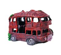 BLWOTMOR Car Scrap Aquarium Decoration Ornament Resin Shelter Cave Habitat Decorative with Adventure Appearance Suitable for Home Aquariums U, Bus