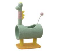 BLWOTMOR Cat Climbing Frame Cat Perch Cat Tunnel With Vertical Perch And Raised Base For Secure Leaps Made With Sisal And Wood Board Suitable for indoor cats condos, Dinosaur Cat Tree