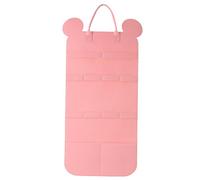 BLWOTMOR Cat Feather Toy Storage Holder Bag Pet Toy Storage Solution Save Space Felt Large Capacity Foldable Cat Teaser Toys Organizer, Pink