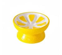 BLWOTMOR Ceramic Cat Bowl Elevated Porcelain Slow Feeder Pet Food Dish 15 Degree Tilt Sturdy Wide Mouth Suitable for Feeding Home, Yellow