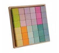 BLWOTMOR Children Building Blocks Wooden Mosaic Blocks Set Rainbow Blocks Color Sorting Pattern Making Basswood Smooth Open Ended Play suitable for preschool, Macaron Mosaic