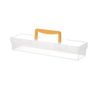 BLWOTMOR Clear Tool Box Bin Carry on Household Dustproof Outdoor Storage Organizer Container Case for Fishing Tackle Hobby Repair Tool, Yellow 33.3x9.3x6cm