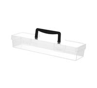 BLWOTMOR Clear Tool Box Bin Carry on Household Dustproof Outdoor Storage Organizer Container Case for Fishing Tackle Hobby Repair Tool, Black 33.3x9.3x6cm