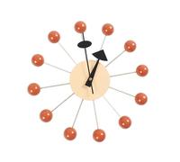 BLWOTMOR Contemporary Wooden Wall Clock with Unique for Home Decor, Orange Ball