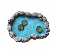 BLWOTMOR Decor Miniature Pond Model Micro Landscape Accessory Resin Ornament Handcrafted Suitable for Dollhouse Diorama House Decoration