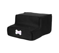 BLWOTMOR Dog Ramp Two Steps Washable Cover Non-Slip Suitable for Indoor Cats Small Dogs Bed, black