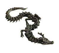 BLWOTMOR Dragon Statue Brass Figurine Sculpture Collectible Tea Pet Miniature Accessory Ornament Luck Fengshui Tearoom Office Decoration Suitable for Gift, Multi, 40cm