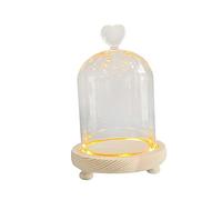 BLWOTMOR Glass Cloche Dome Cloche Dome Container DIY Flower Cover Display Vase Case Nordic Showcase, 9x11cm Heart