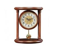 BLWOTMOR Home Decorative Clock Wooden Pendulum Desk Clock Table Clock Mantel Clock With Bold Arabic Numerals For Easy Reading Suitable for living rooms studies workplaces home decoration gift giving