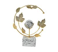 BLWOTMOR Metal Leaf Ball Ornament with Stand, Artistic Decoration for Coffee Table, Living Room Or, Style C
