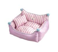 BLWOTMOR Pet Settee Bed With Supportive Backrest And Piped Edges For Cat And Dog Napping Suitable For Living Room Furniture, 64x49cm