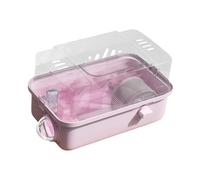 BLWOTMOR Portable Hamster Cage Habitat Openable House Double Level Ventilated PP Material Suitable for Hamsters Mice Gliders Hedgehogs for Exercise Breeding, Pink