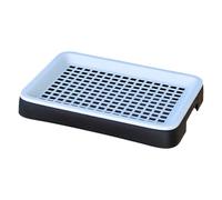 BLWOTMOR Removable Double Grid Litter Tray Anti-Splosh Removable Non-Slip Toilet Easy to Clean Suitable for, Black White