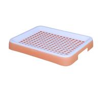 BLWOTMOR Removable Double Grid Litter Tray Anti-Splosh Removable Non-Slip Toilet Easy to Clean Suitable for, Pink White