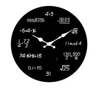 BLWOTMOR Round And Silent Wall Clock with Mathematical Equations, Ideal for The Home, Bedroom, Kitchen Or Classroom, Style C