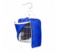 BLWOTMOR Round Hanging Bird Cage for Medium Sized Birds with Steel Frame and Embossed Base Domed Top with Vertical Rods Includes Perch and Transparent Cups Suitable for Balconies Porches