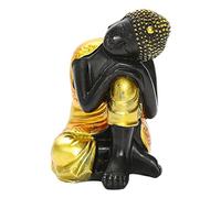 BLWOTMOR Seated Buddha Statue, Sleeping, Meditation Figure, Decorative Sculpture for Home And Garden, Collectible, Polyresin, Face to the left