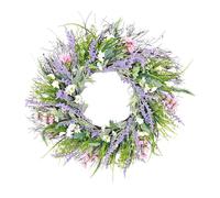 BLWOTMOR Spring Wreath Faux Flower Wreath Wildflower Garland Floral Hanging Ornament Greenery Leaf Decoration Suitable for Front Door Party Home Decoration Gif