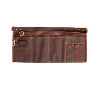 BLWOTMOR Waxed Canvas Waist Apron Adjustable Strap Garden Apron with Multi Pockets for Nails, Hammer, Screwdriver, Tape Measure Sturdy, Brown