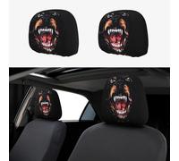 BLWSLC 2-piece Cool Rottweiler Dog Art printed car headrest covers elastic car headrest covers suitable for trucks and vans